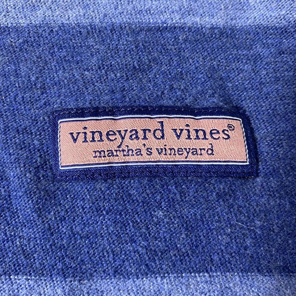 Vineyard Vines Men's Rugby Shirt M Blue Striped Cotton Pullover Preppy - Picture 4 of 4